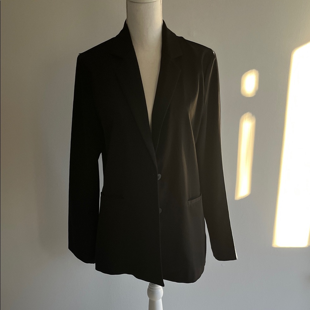 Urban Outfitters Sleek Black Blazer w/ white arm detail